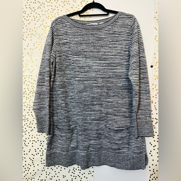 Eight Eight Eight Black and White Striped Long Sleeve Dress - Picture 1 of 9